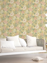 Galerie Yellow Sommarang 2 Floral Print 10M Wallpaper - Image 1 of 2