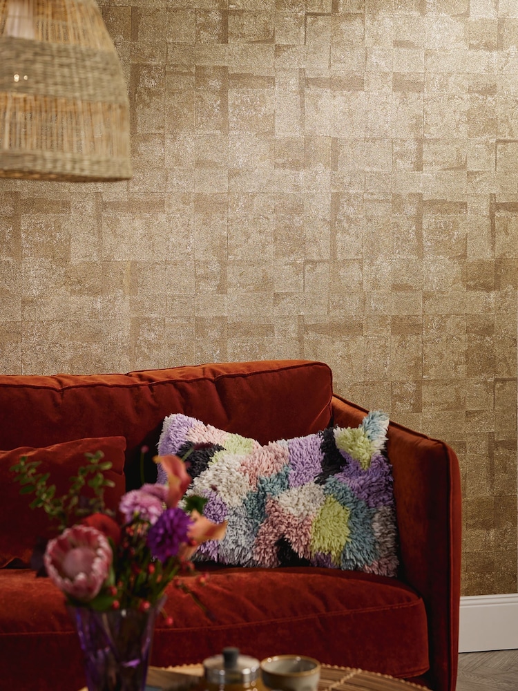 Galerie Gold Welcome Home Tile 10M Wallpaper - Image 1 of 5