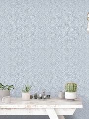 Galerie Blue French Country Leaf 10M Wallpaper - Image 1 of 2