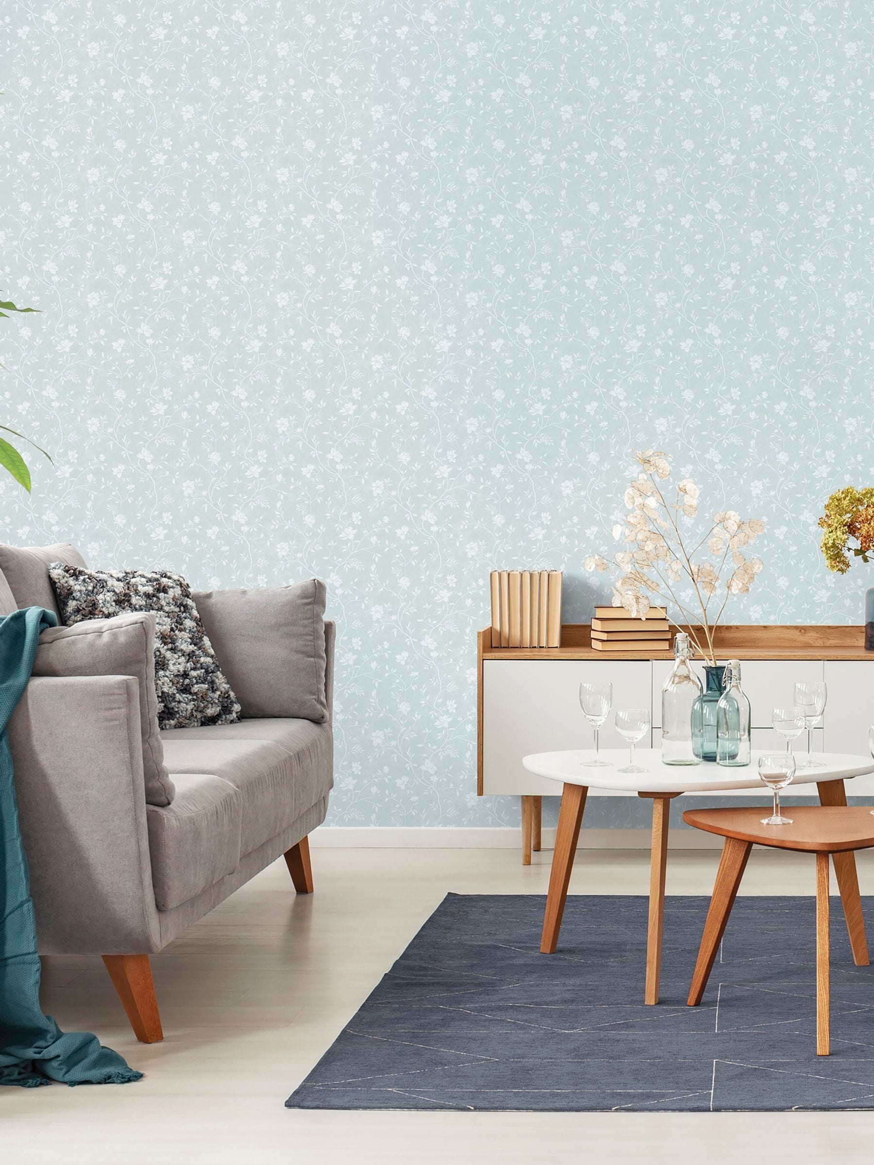 Galerie Unisex Blue Spring Blossom Floral Print 10M Wallpaper - Image 1