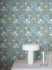 Galerie Blue Sommarang 2 Floral Print 10M Wallpaper - Image 1 of 2