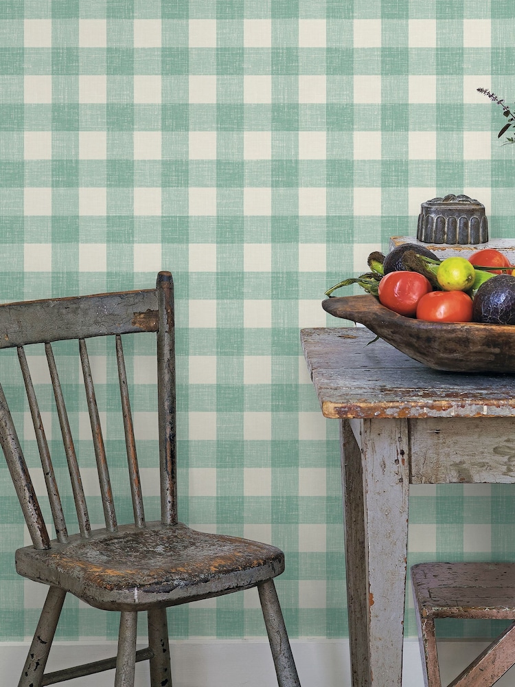 Galerie Blue French Country Plaid 10M Wallpaper - Image 1 of 2