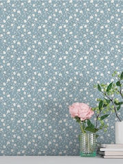 Galerie Blue Spring Blossom Floral Print 10M Wallpaper - Image 1 of 2