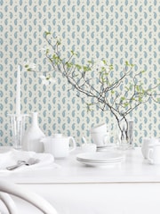 Galerie Blue French Country Motif 10M Wallpaper - Image 1 of 2