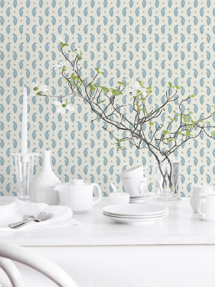 Galerie Blue French Country Motif 10M Wallpaper - Image 1 of 2