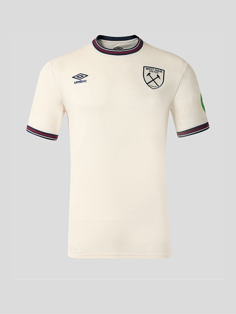 Umbro Cream West Ham Football Club Away Short Sleeve Shirt - Image 1 of 4