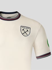 Umbro Cream West Ham Football Club Away Short Sleeve Shirt - Image 3 of 4