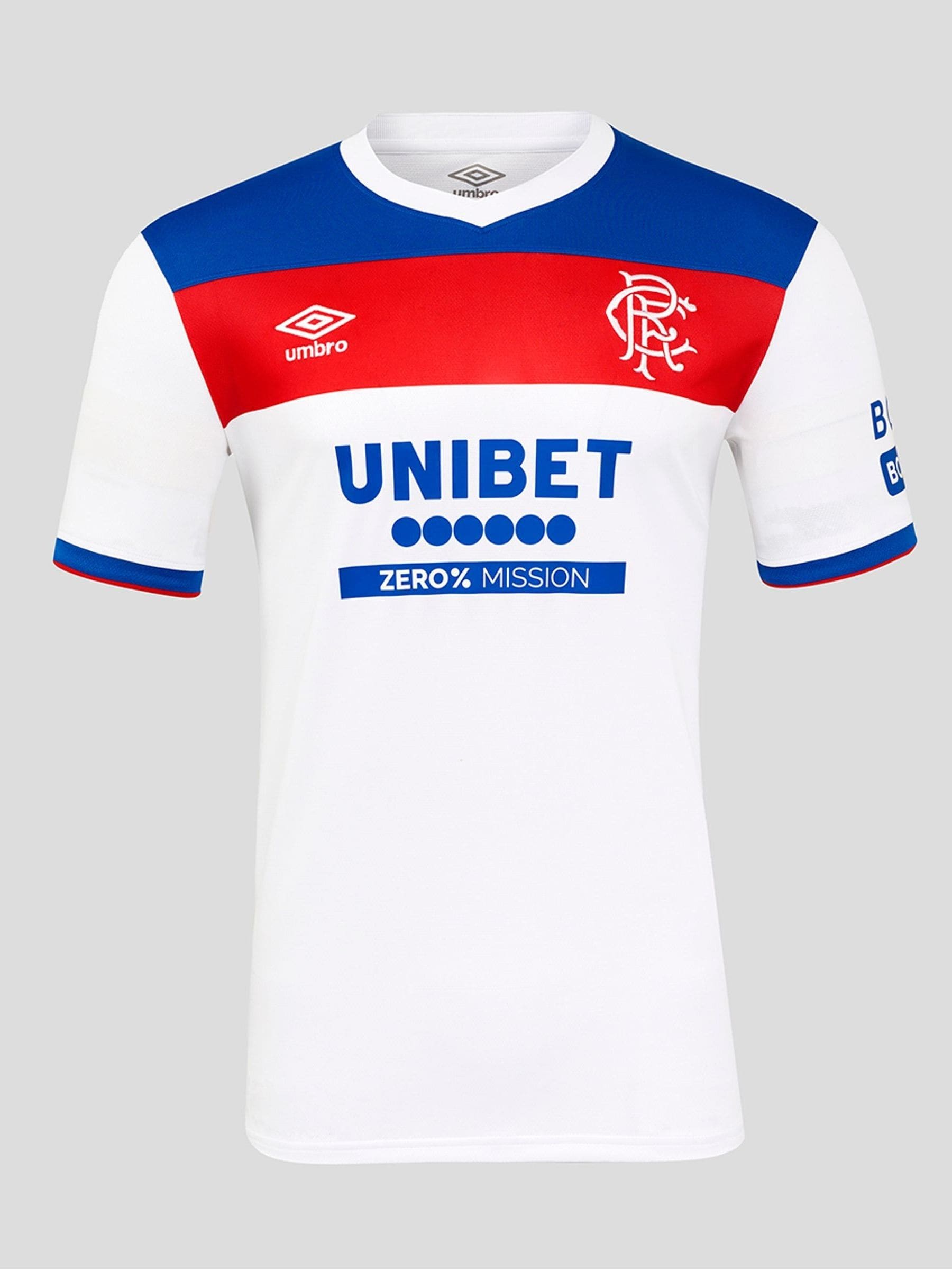 Buy Umbro White Adult Rangers Football Club Away Kit Short Sleeve