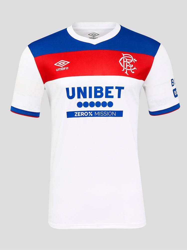 Umbro White Rangers Football Club Away Kit Short Sleeve Shirt - Image 1 of 6