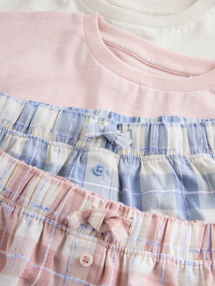 粉色/藍色方格圖案 - 梭織下裝睡衣 2 件裝（3-16 歲） - 圖片 9，共 9