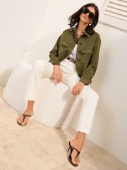 أبيض - جينز بقصّة رجل مستقيمة تصل للكاحل من Friends Like These - صورة 3 من 5