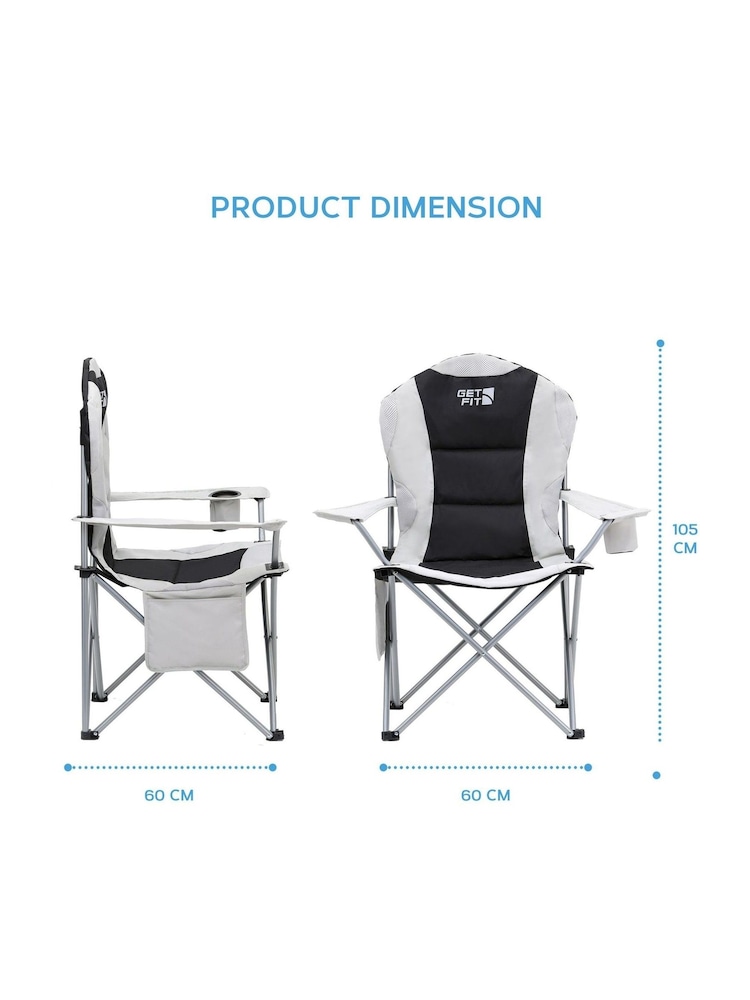Get Fit Grey Premium Camping Lightweight Folding Chair - Image 2 of 7