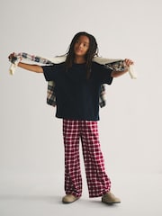 Superdry Navy/Red T-Shirt and Check Trouser Set - Image 2 of 6