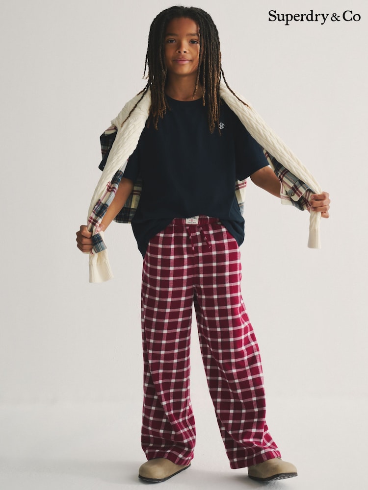 Superdry Navy/Red T-Shirt and Check Trouser Set - Image 6 of 6