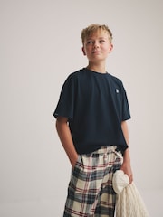 Superdry Navy/White T-Shirt and Check Trouser Set - Image 3 of 10