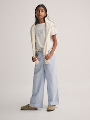 Blau/Weiß - Superdry T-Shirt and Stripe Trouser Set - Bild 1 von 10
