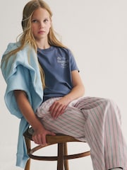Pink/Blau - Superdry T-Shirt and Stripe Trouser Set - Bild 1 von 9