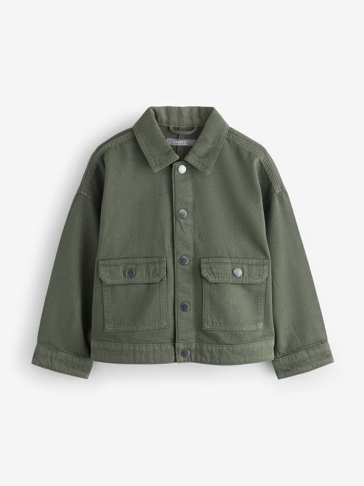 Khaki Green Denim Overshirt - Image 1 of 1