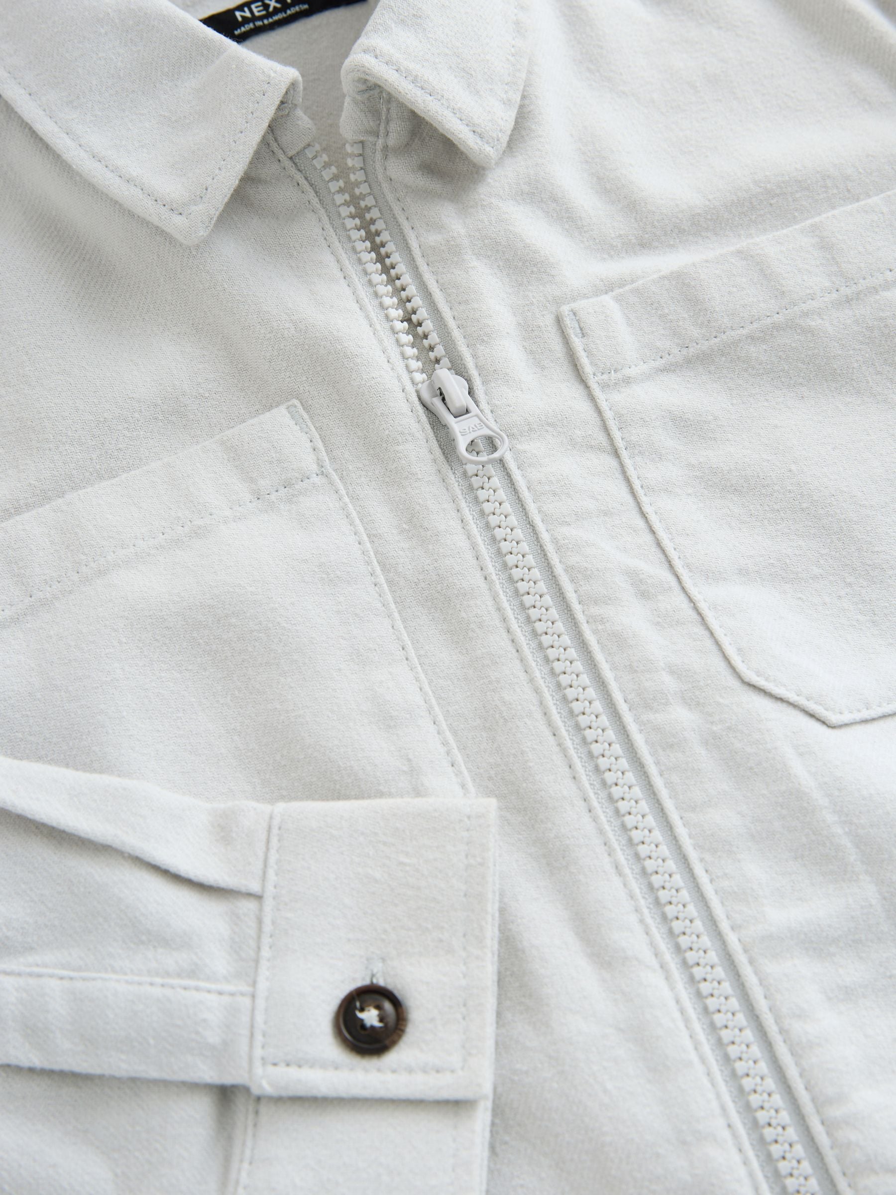 Buy Light Grey Brushed Zip Overshirt (3-16yrs) from Next Norway