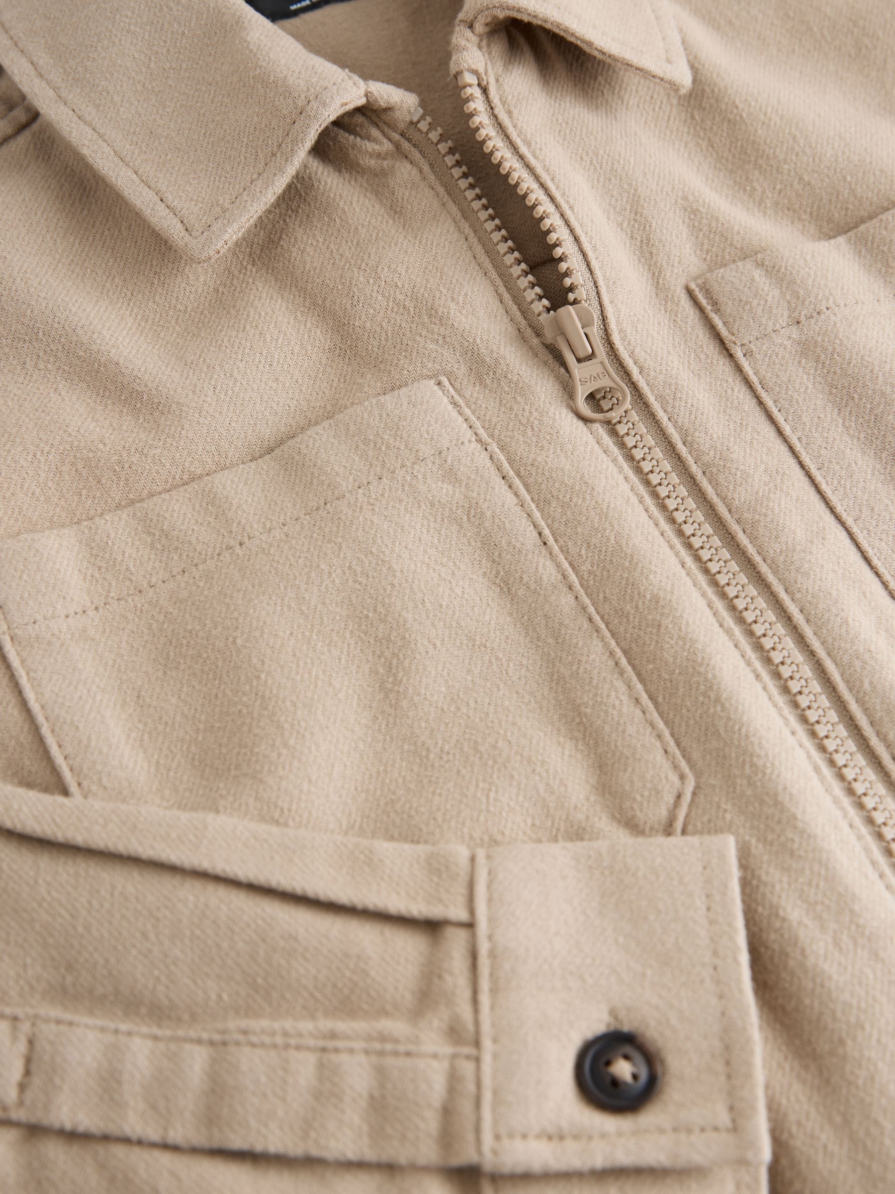 Buy Stone Brushed Zip Overshirt (3-16yrs) from Next Romania