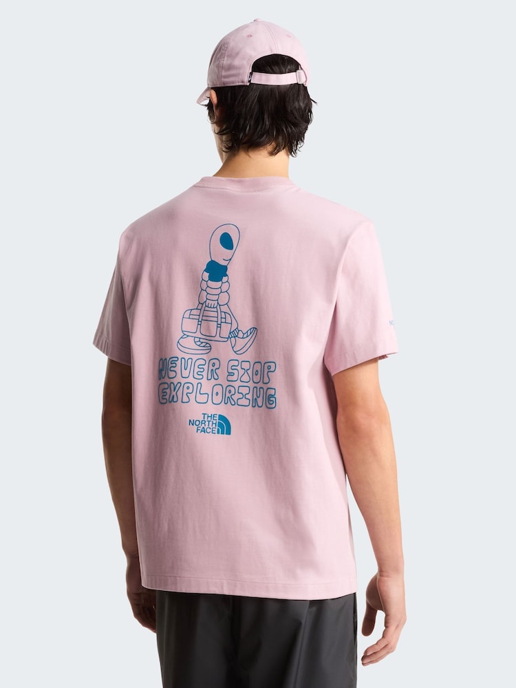The North Face Pink Alien Back Graphic Relaxed T-Shirt - Image 2 of 5