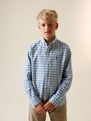 Blue Gingham Single Oxford Shirt (3-16yrs) - Image 1 of 7