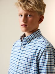 Blue Gingham Single Oxford Shirt (3-16yrs) - Image 3 of 7