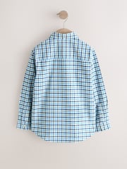 Blue Gingham Single Oxford Shirt (3-16yrs) - Image 5 of 7