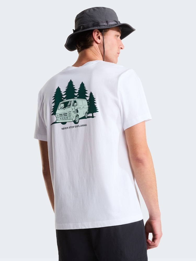 The North Face White Van Life Back Graphic Relaxed T-Shirt - Image 1 of 8 The North Face White Van Life Back Graphic Relaxed T-Shirt - Image 1 of 8
