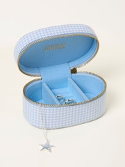 FatFace Blue Beaded Cherry Gingham Jewellery Box - Image 2 of 2