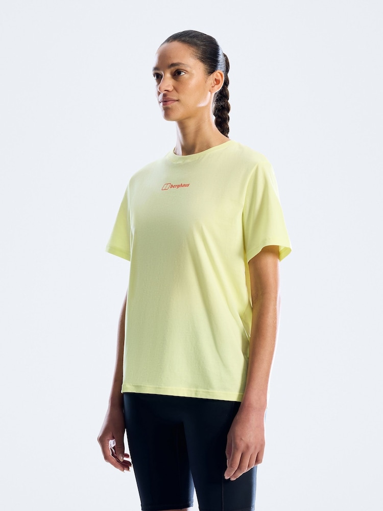 Berghaus Yellow Essential Short Sleeve Graphic Print T-Shirt - Image 1 of 6 Berghaus Yellow Essential Short Sleeve Graphic Print T-Shirt - Image 1 of 6