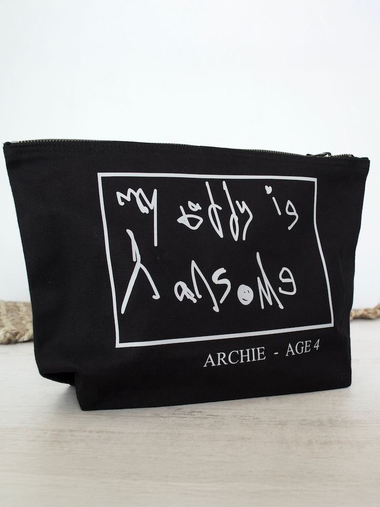 Solesmith Handwriting Upload Black Wash Bag - Image 1 of 2
