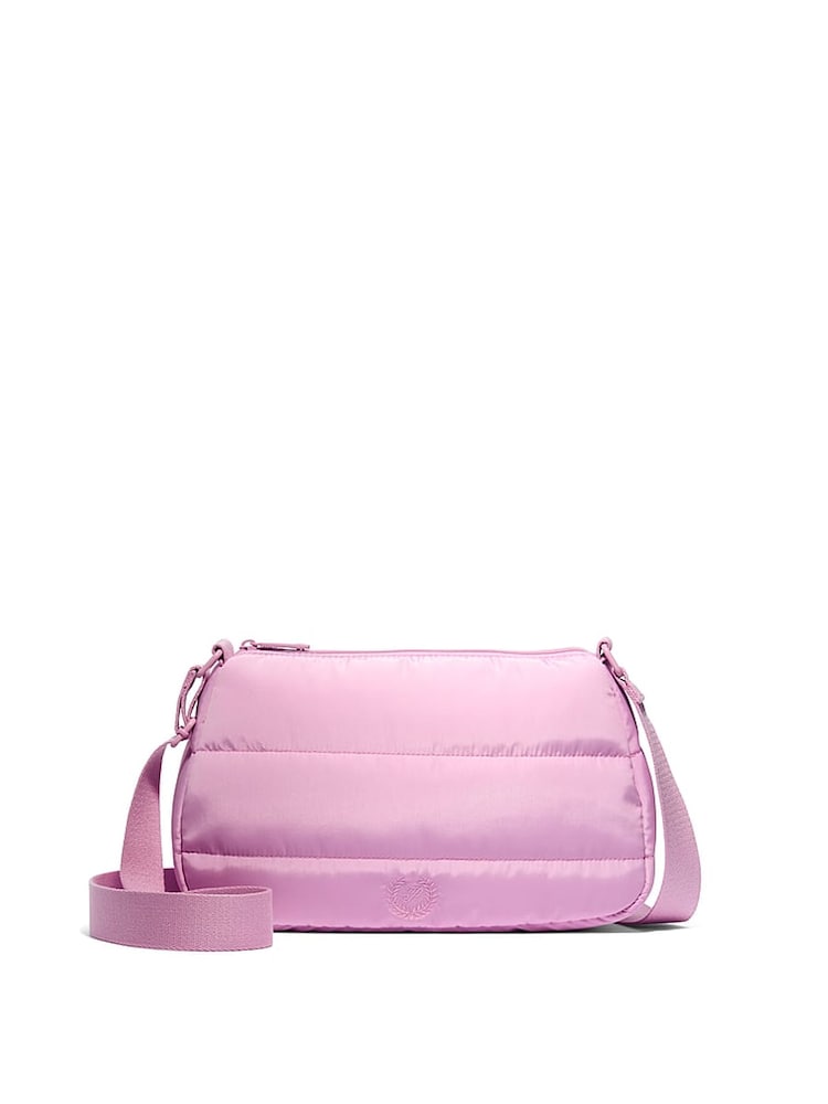 Victoria's Secret Pink Hushed Lilac Purple Quilted Puffer Shoulder Bag - Image 1 of 4