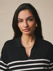 Black Stripe Polo Neck Sweater - Image 5 of 6