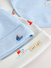 Blue Nautical Baby Hat and Bib Set (0-18mths) - Image 7 of 7