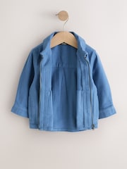 Blue Denim Brushed Zip Overshirt (3mths-7yrs) - Image 7 of 9