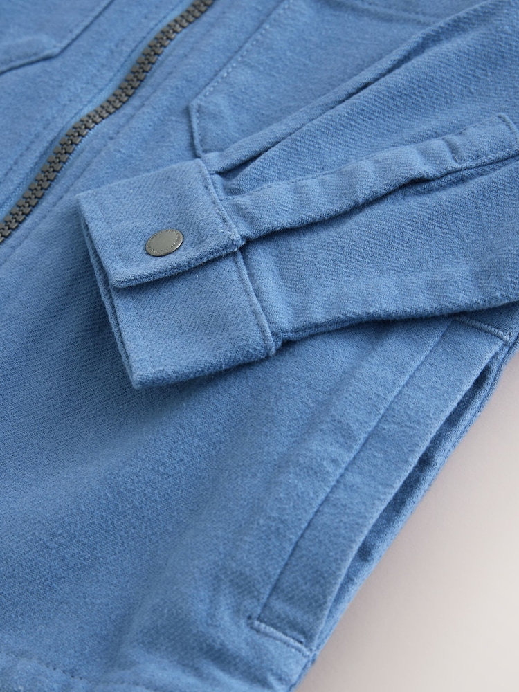 Blue Denim Brushed Zip Overshirt (3mths-7yrs) - Image 9 of 9