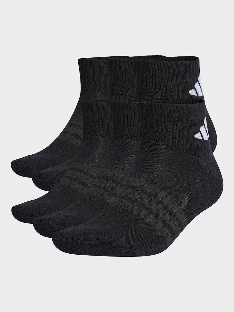 adidas Black Cushioned Essentials Ankle Socks 3 Pack - Image 1 of 4