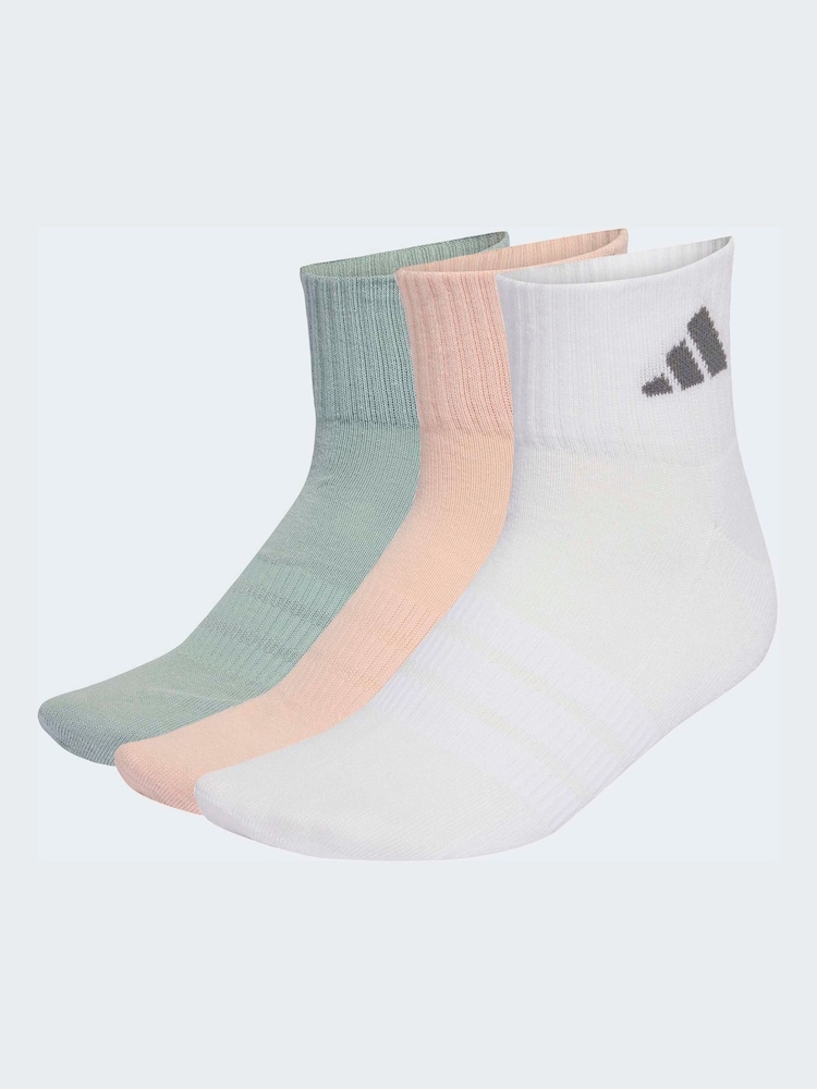 adidas Pink Cushioned Essential Ankle Socks 3 Pack - Image 1 of 4 adidas Pink Cushioned Essential Ankle Socks 3 Pack - Image 1 of 4