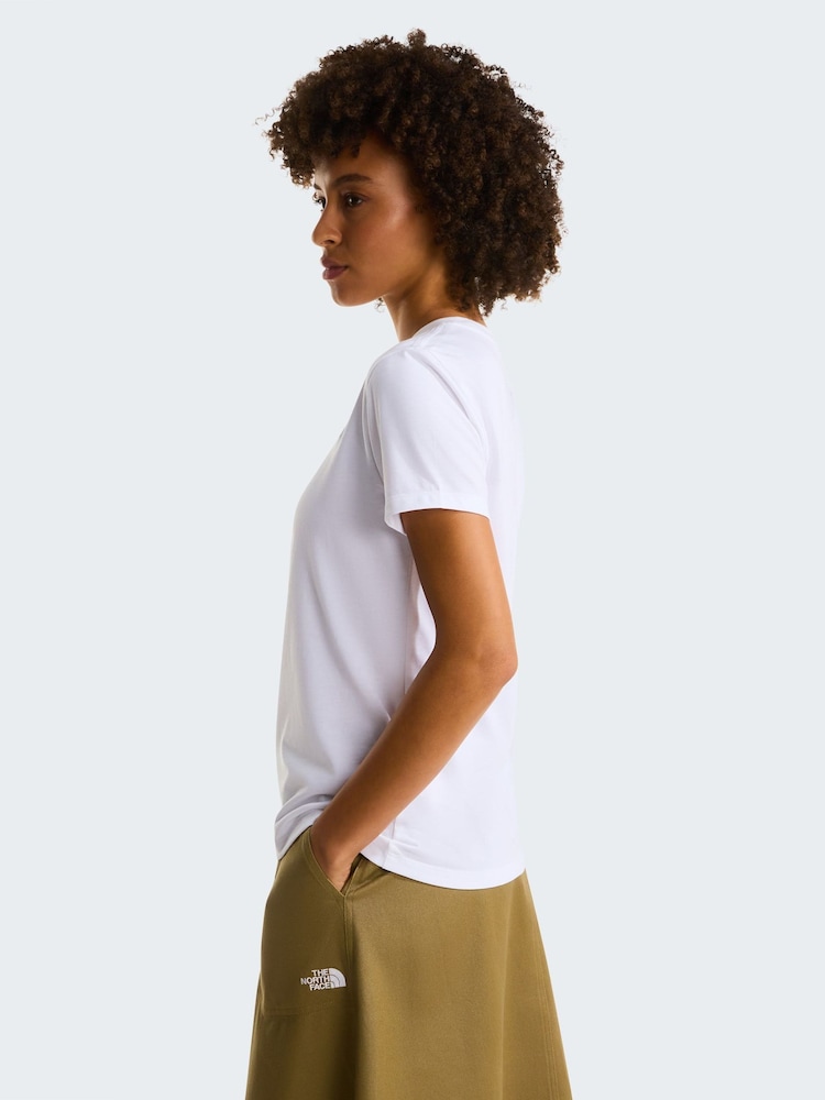 Alb - The North Face Evolution Simple Dome Slim Fit T-Shirt - Imaginea 2 din 4