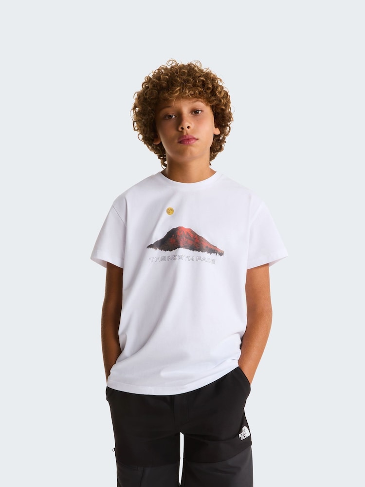 The North Face White Boys Mountain Back Graphic T-Shirt - Image 1 of 4