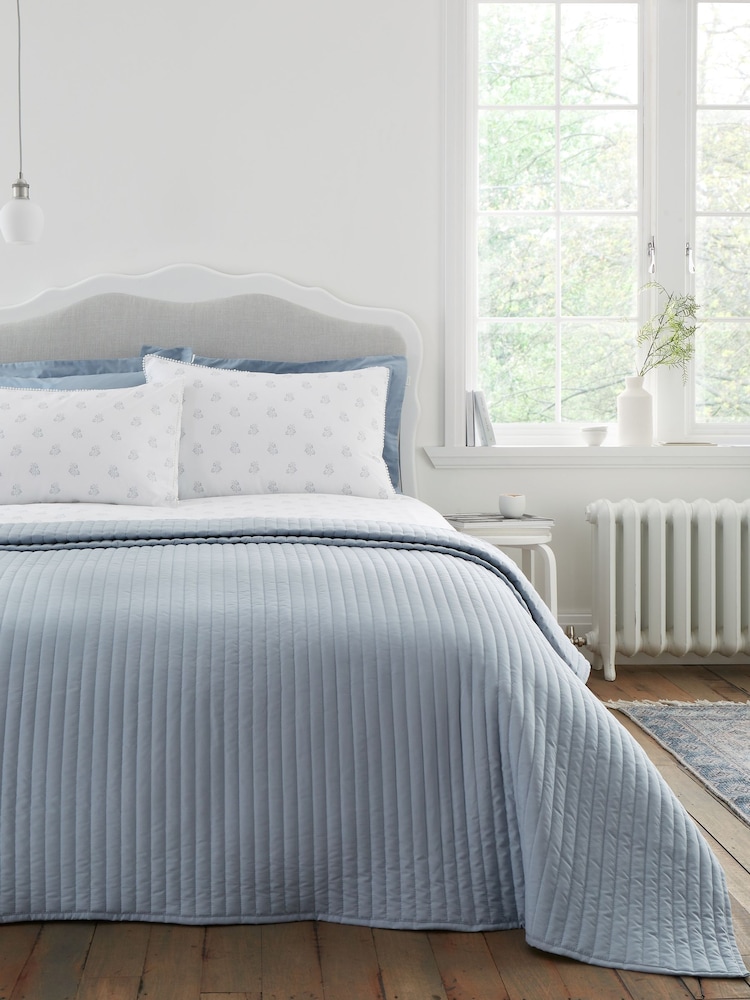 Bianca Blue Quilted Lines 220x230cm Bedspread - Image 1 of 2