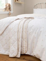 Bianca Natural Mini Star & Stripes Reversible Bedspread - Image 2 of 3