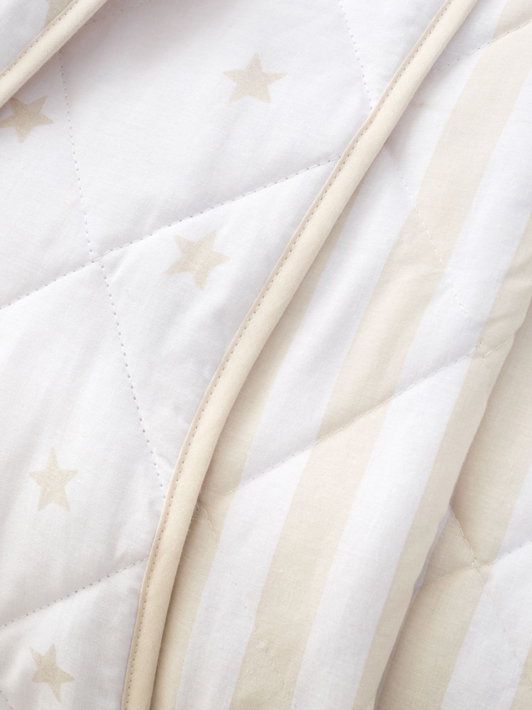 Bianca Natural Mini Star & Stripes Reversible Bedspread - Image 3 of 3