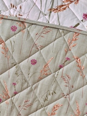 Catherine Lansfield Green Brushed Grasmere Floral Print Quilted Bedspread - Image 4 of 4