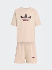adidas Originals Neutral Trefoil T-Shirt and Shorts Little Kids Set - Image 6 of 8