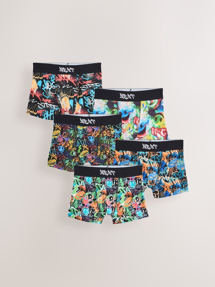 Multi Neon Grafitti - 四角褲5件裝(3-16歲) - 圖片 1/9