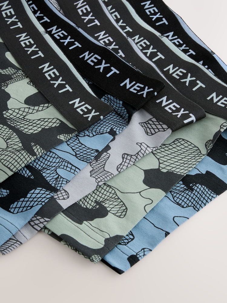 Blue/Black Linear Camo Trunks 5 Pack (3-16yrs) - Image 9 of 9