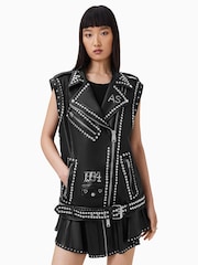 AllSaints Black Billie 1994 Gilet - Image 1 of 11