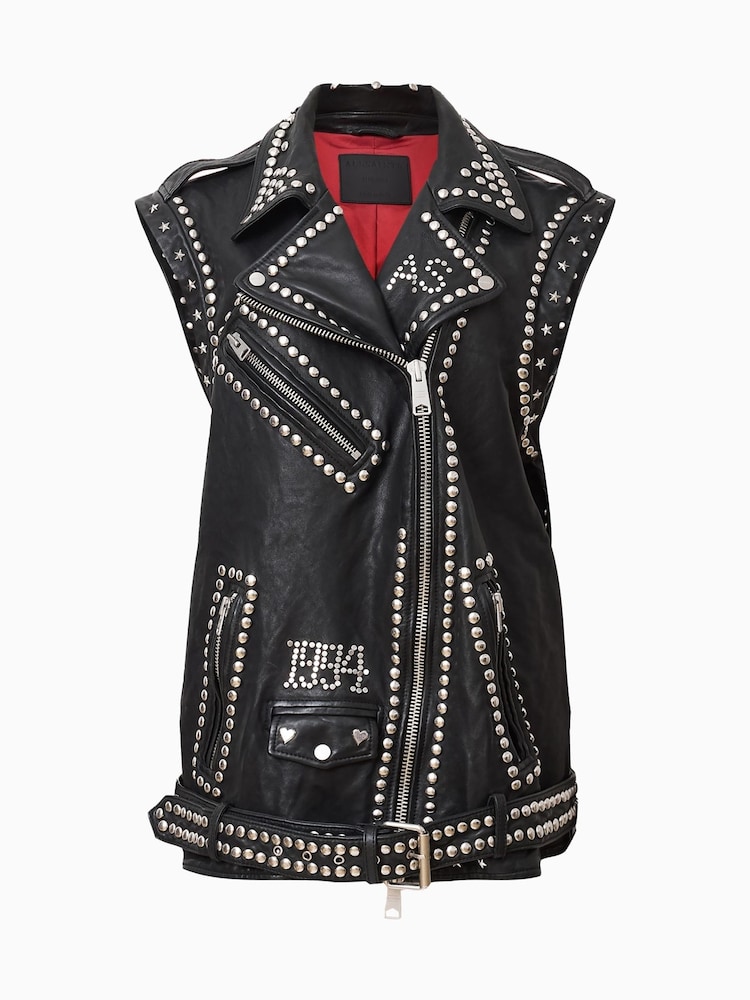 AllSaints Black Billie 1994 Gilet - Image 11 of 11